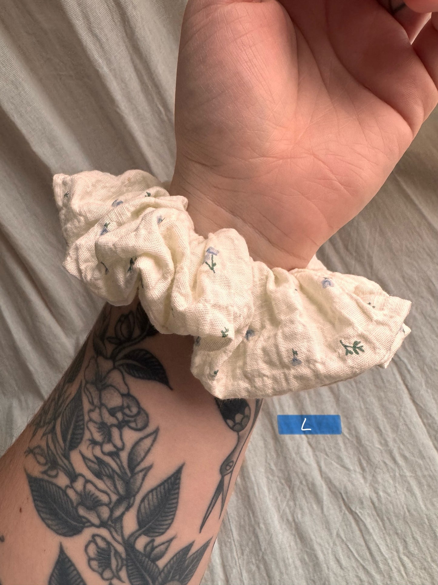 Scrunchie Seersucker Blumen