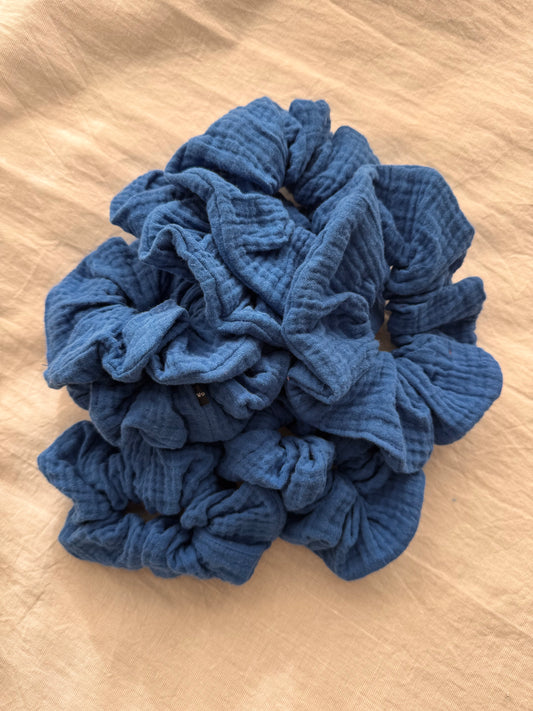 Scrunchie Musselin Kobalt